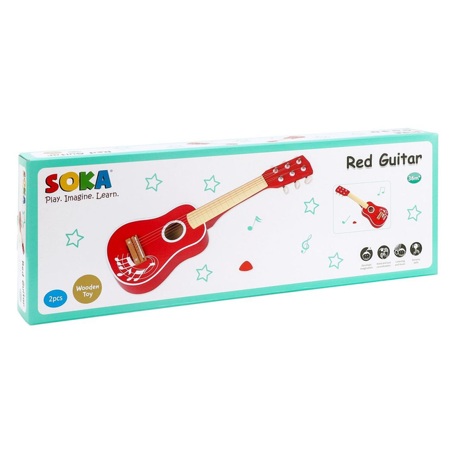 SOKA RED GUITAR WOODEN