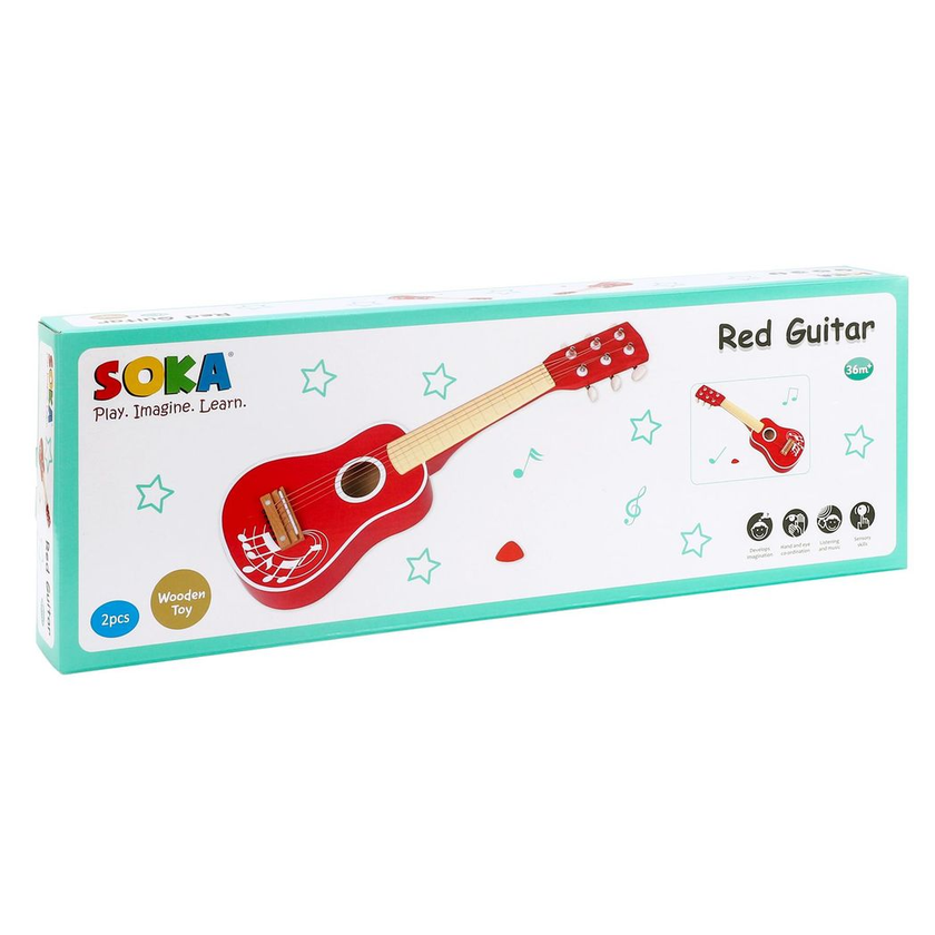 SOKA RED GUITAR WOODEN