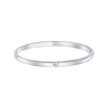D For Diamond Heart Motif Hinged Maiden Bangle with Diamond-0