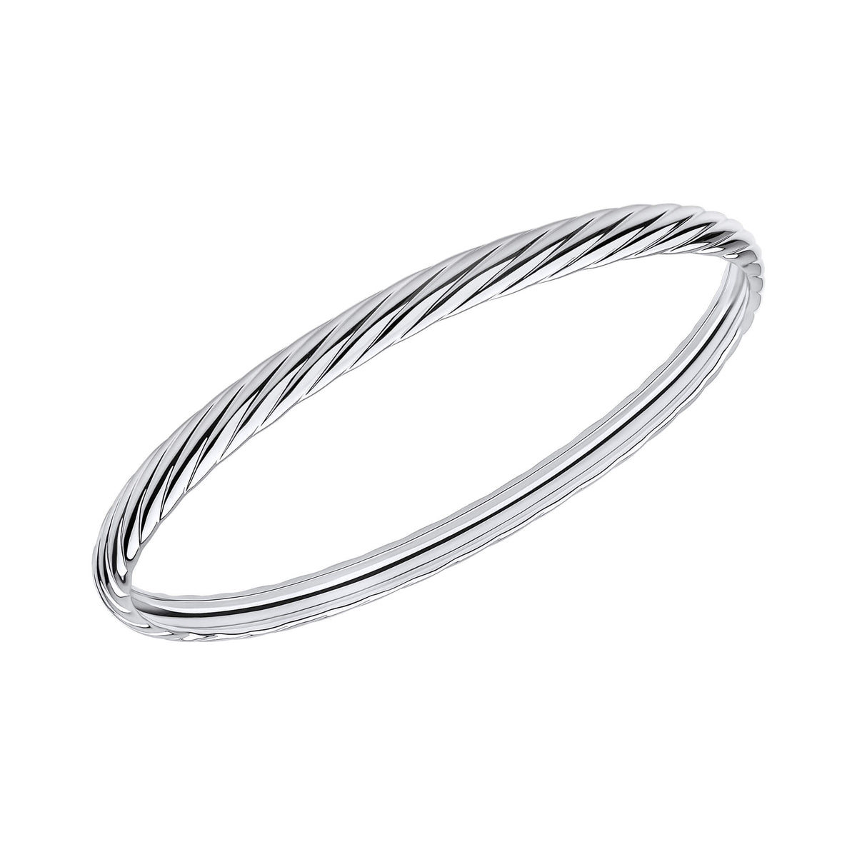 Beginnings Twisted Rope Textured Bangle-0