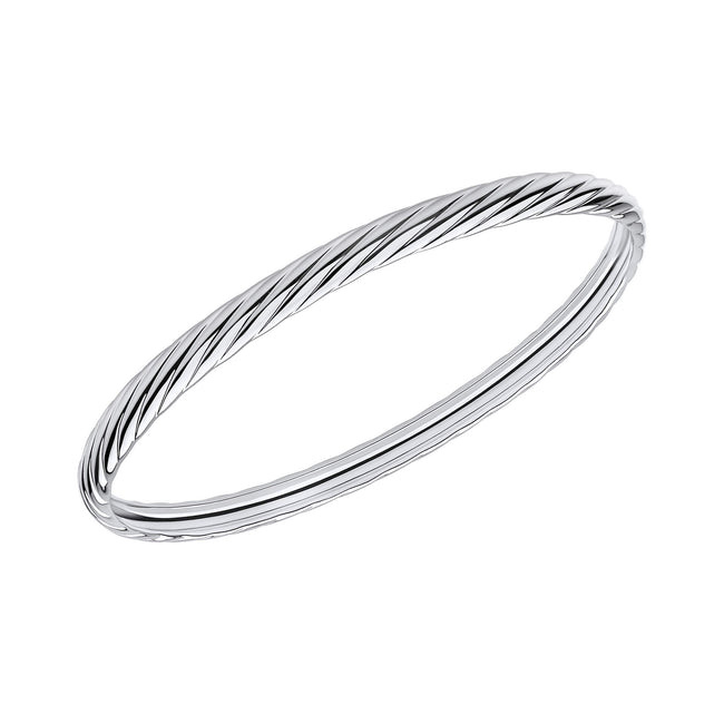 Beginnings Twisted Rope Textured Bangle-0