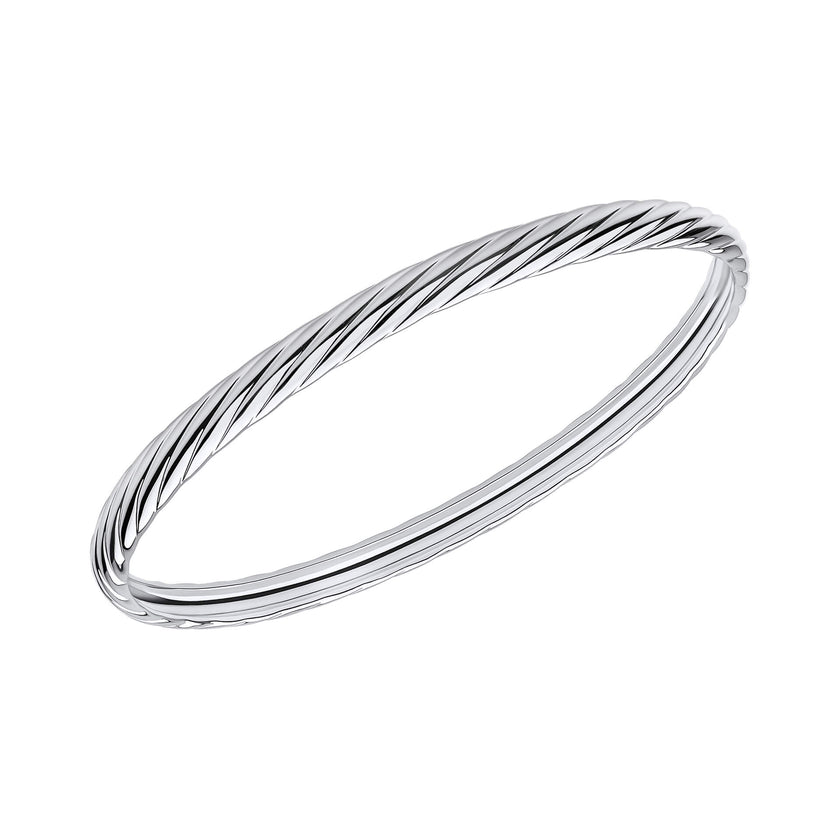 Beginnings Twisted Rope Textured Bangle-0
