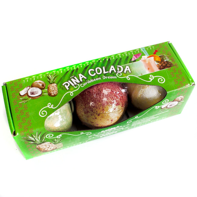 Set of Three Piña Colada Bath Bombs For Gift