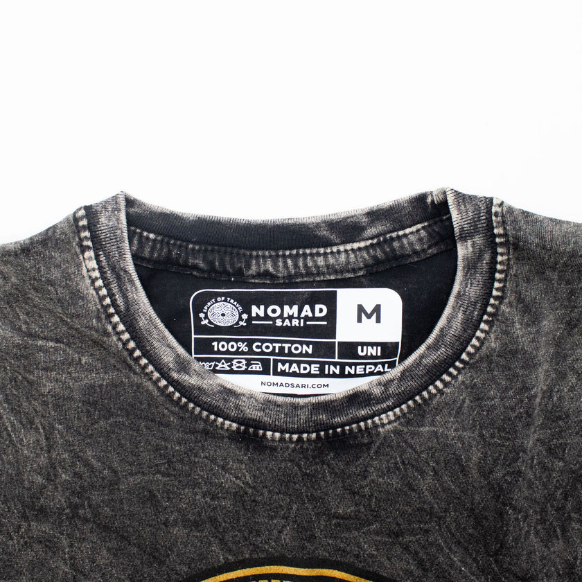 Nomad Sari Stonewashed Cotton T-Shirt - Rebel - Charcoal - Large