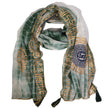 Nomad Sari Summer Marbella Print Scarf - Green with Gold  (180x50cm)