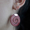 925 Silver Red Coral Earrings - Scroll Design[UK delivery]