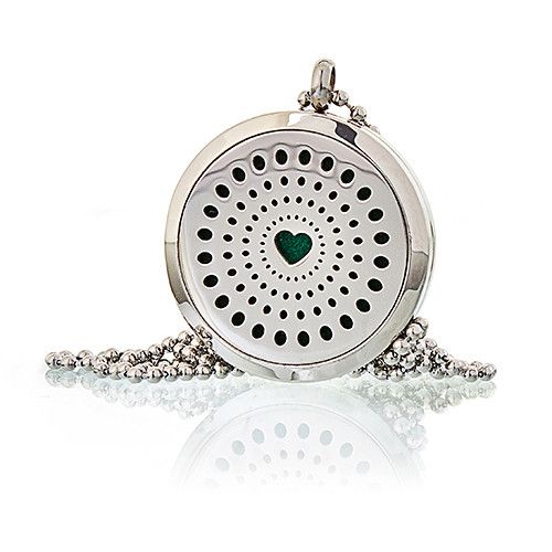 Aromatherapy Diffuser Necklace - Diamonds Heart 30mm[UK delivery]