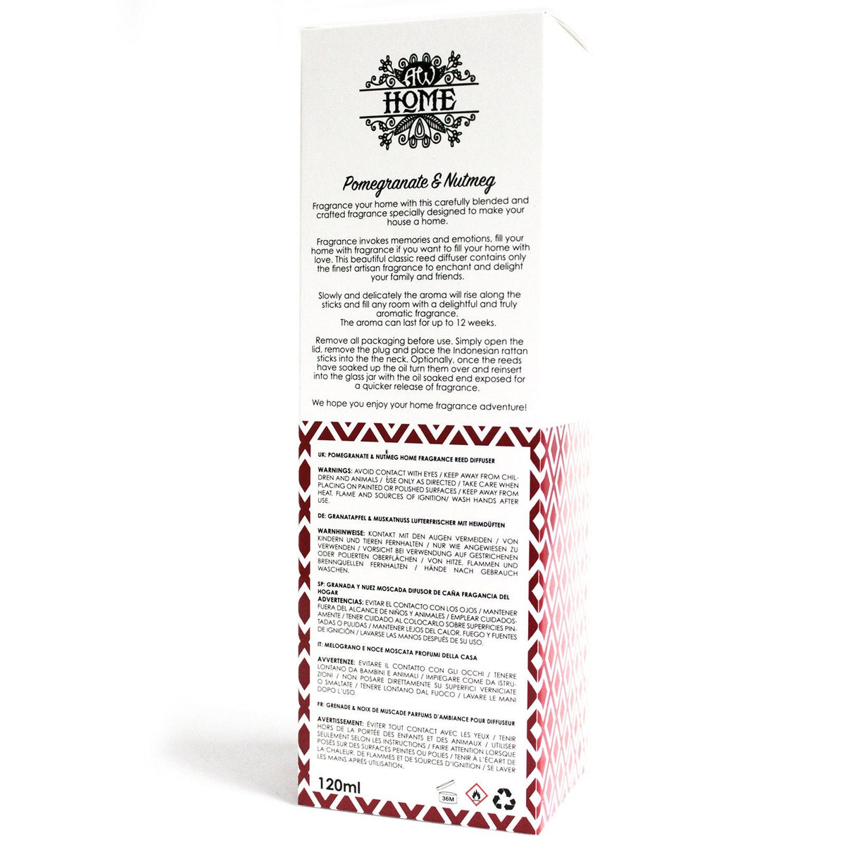 120 ml Reed Diffuser -  Pomegranate & Nutmeg