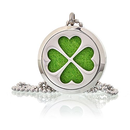 Aromatherapy Diffuser Necklace - Four Leaf Lucky Clover 30mm