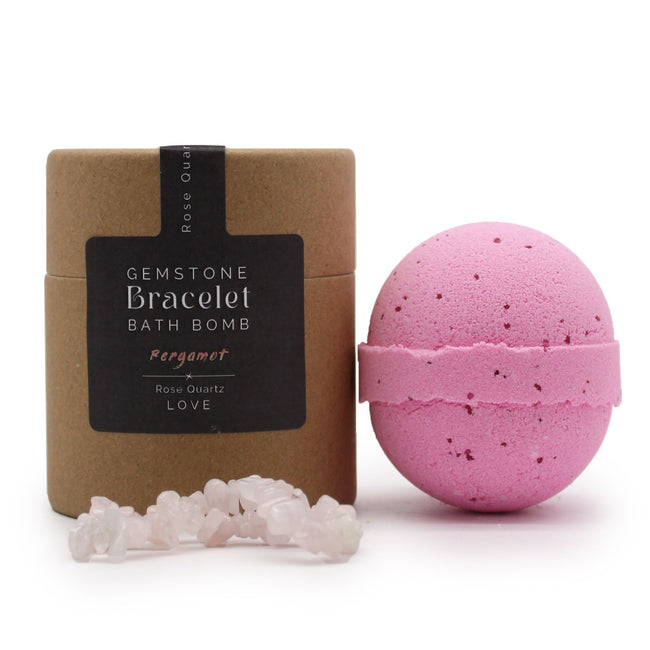 Rose Quartz Gem Bracelet Bath Bomb Relaxing Set [ Free UK Delivery]