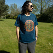 Nomad Sari Stonewashed Cotton T-Shirt - Stay Wild Moon Child - Blue - Small