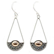 Silver 925  & 18 K Gold Earring - Luna Balance Bali Jewellery