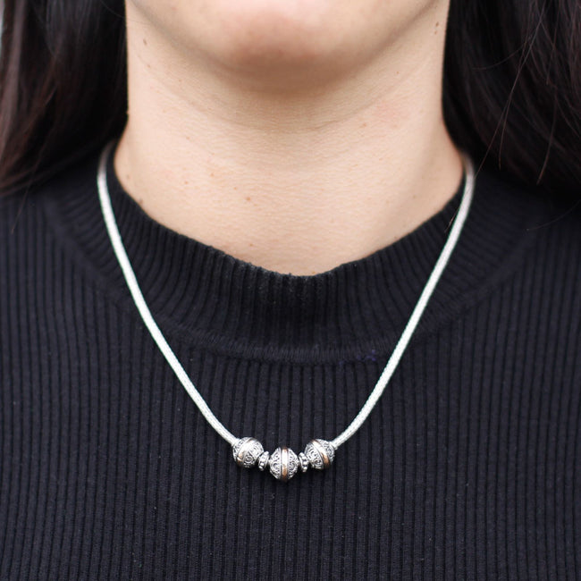 Silver &18 K Gold Necklace Tri - Bali Jewellery