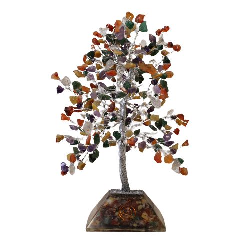 Gemstone Tree with Organite Base - 320 Stone - Multicoloured