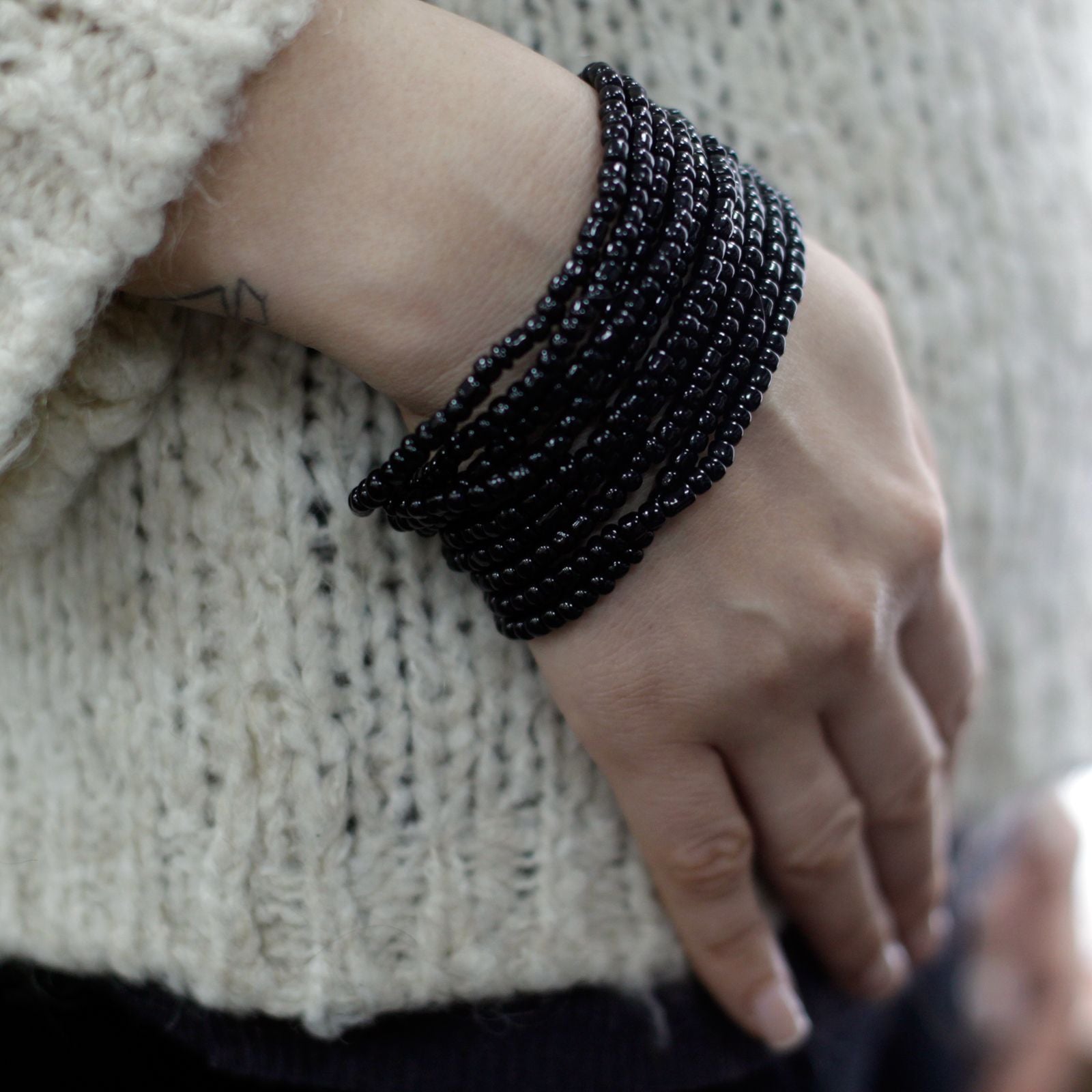 Multi-Bead Bohemian Bangle Wooden Clasp - Assorted Colours