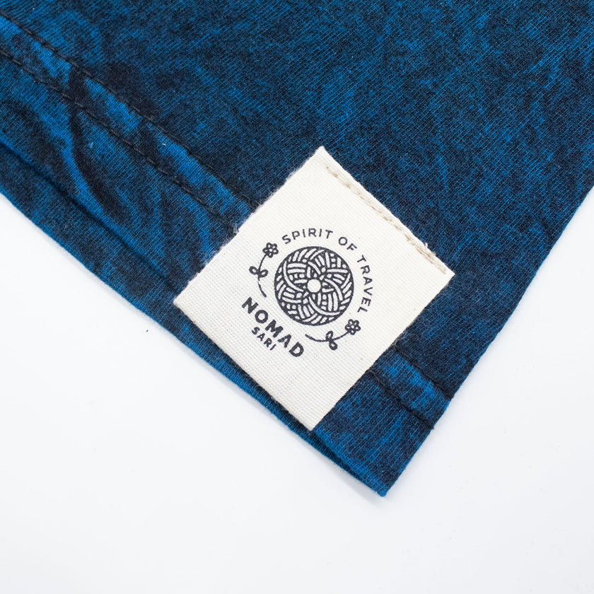 Nomad Sari Stonewashed Cotton T-Shirt - Stay Wild Moon Child - Blue - Medium