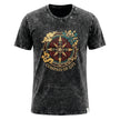 Nomad Sari Stonewashed Cotton T-Shirt - Compass of Life - Charcoal - Large