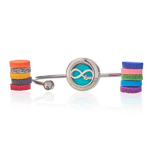 Aromatherapy Energy Jewellery Crystal Bangle Bracelet Infinite Love - 20mm{UK delivery}