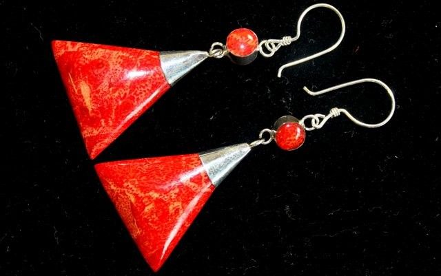 925 Silver Earrings - Triangle Double Drop [UK delivery]