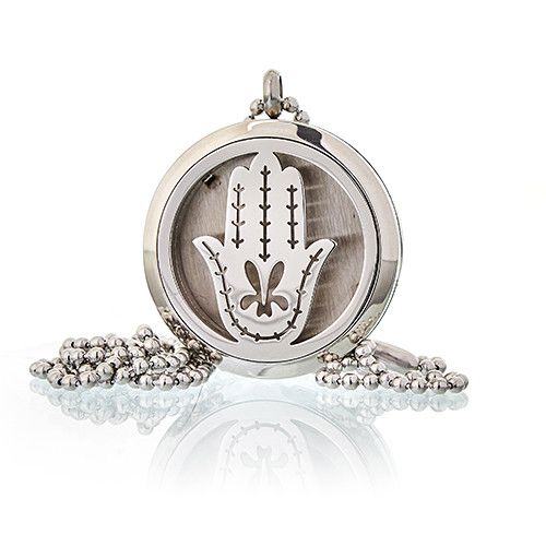 Aromatherapy Diffuser Necklace - Hand of Fatima 30mm [UK delivery]