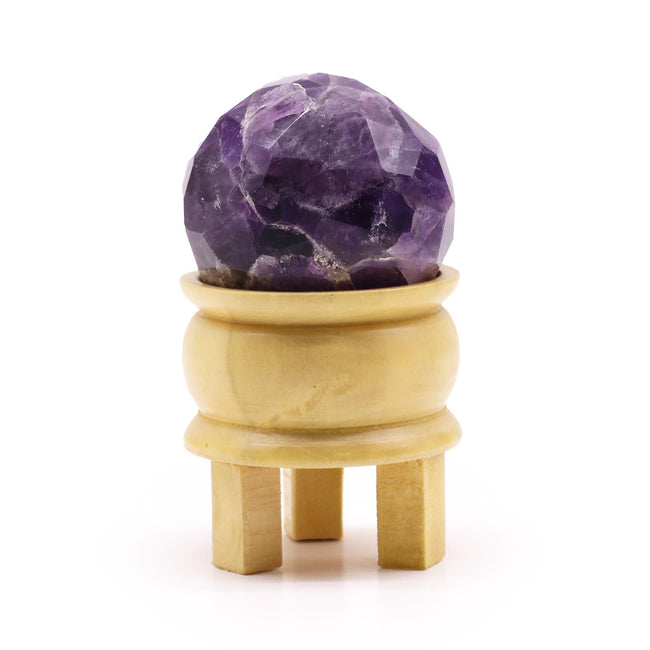 Gemstone Faceted Healing Ball & Stand - Amethyst for Gift