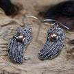 925 Silver&18 K Gold Hook Pendant Earring's Angel Wings Bali Jewellery