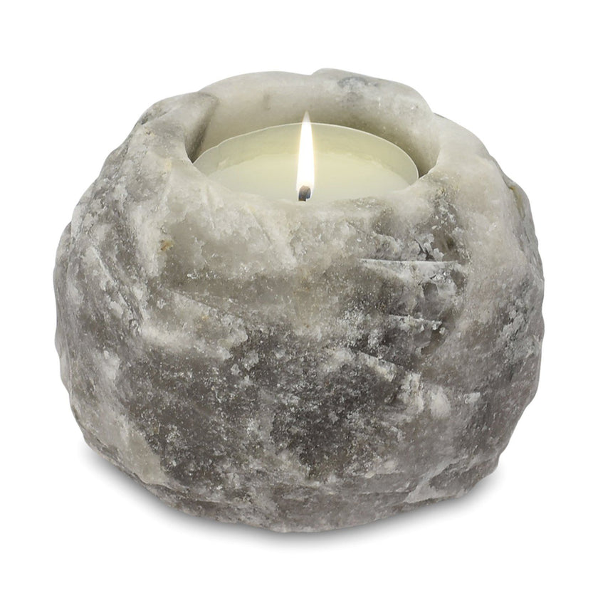 Grey Crystal Salt Candle Holder 600-800g [Free UK Delivery]
