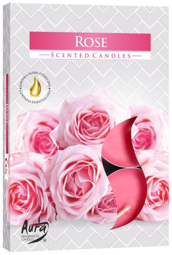 Set of 6 Scented Tealights - Rose [Free UK Delivery]