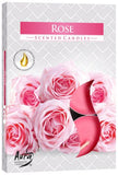 Set of 6 Scented Tealights - Rose [Free UK Delivery]