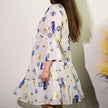 Nomad Sari Evil Eye Dress – White, Blue & Gold – Size L/XL