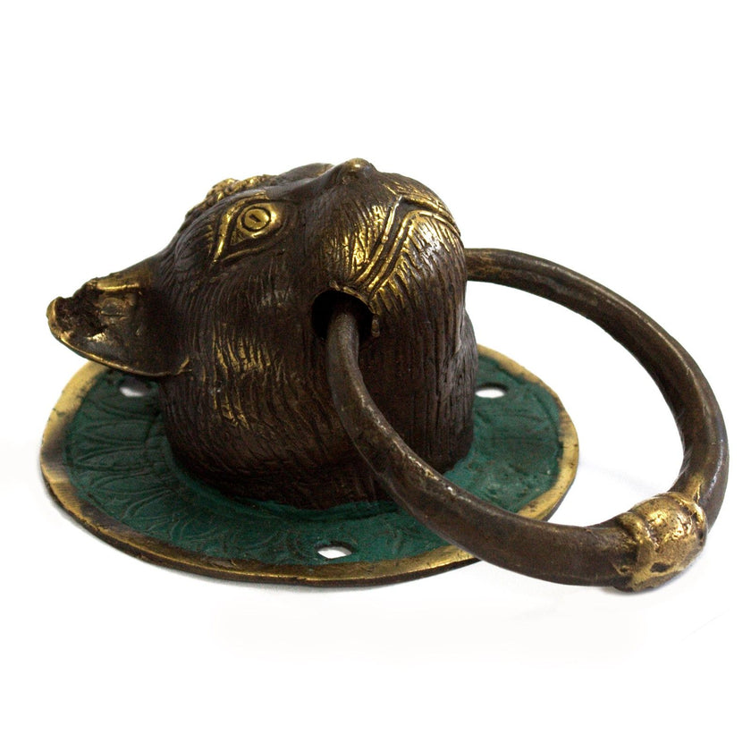 Antique Style Art Deco Brass Door Knocker - Cats Head