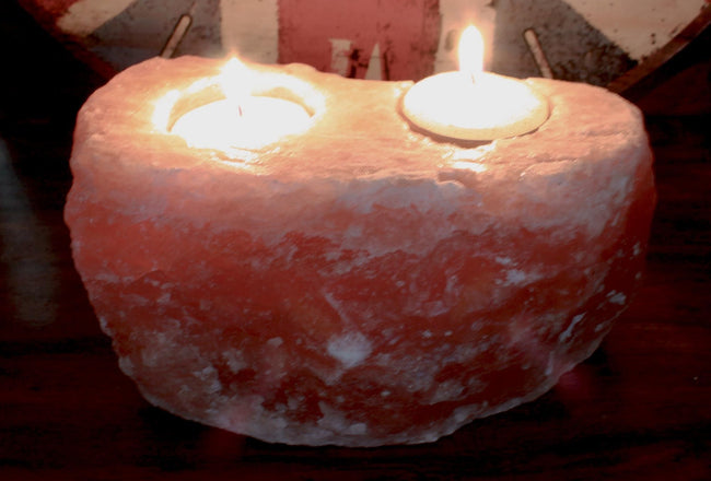 Natural Salt Crystal's Candle Holder - 2 holes