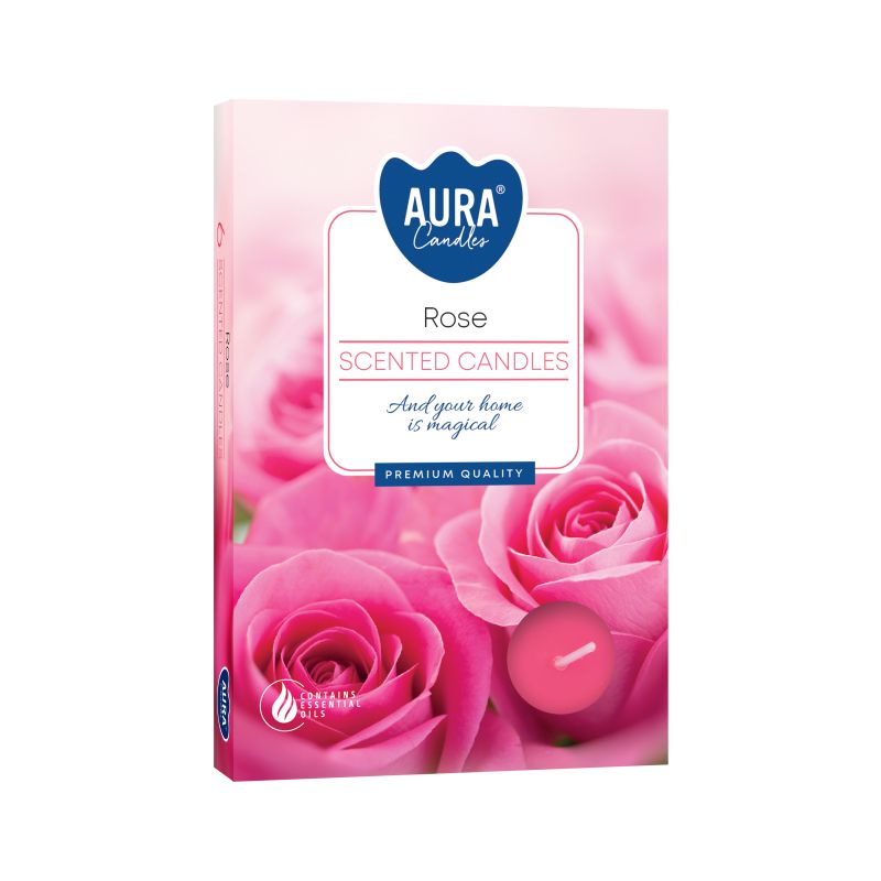 Set of 6 Scented Tealights - Rose [Free UK Delivery]