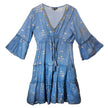 Nomad Sari Sea Blue & Gold Fish Print Dress (M/L)
