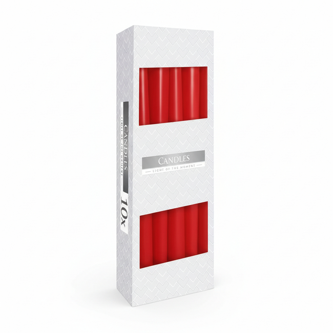 Taper Candle - Red Metalic Pack - 10 pcs