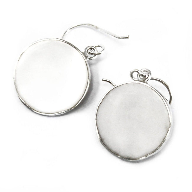 Tree of Life 925 Silver Earrings 15mm - Mother of Pearl [UK delivery only]