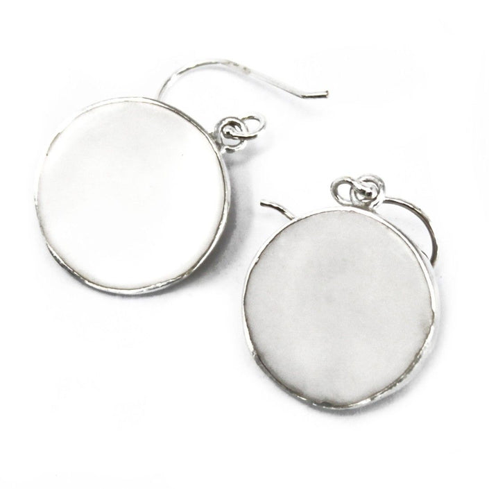 Tree of Life 925 Silver Earrings 15mm - Mother of Pearl [UK delivery only]