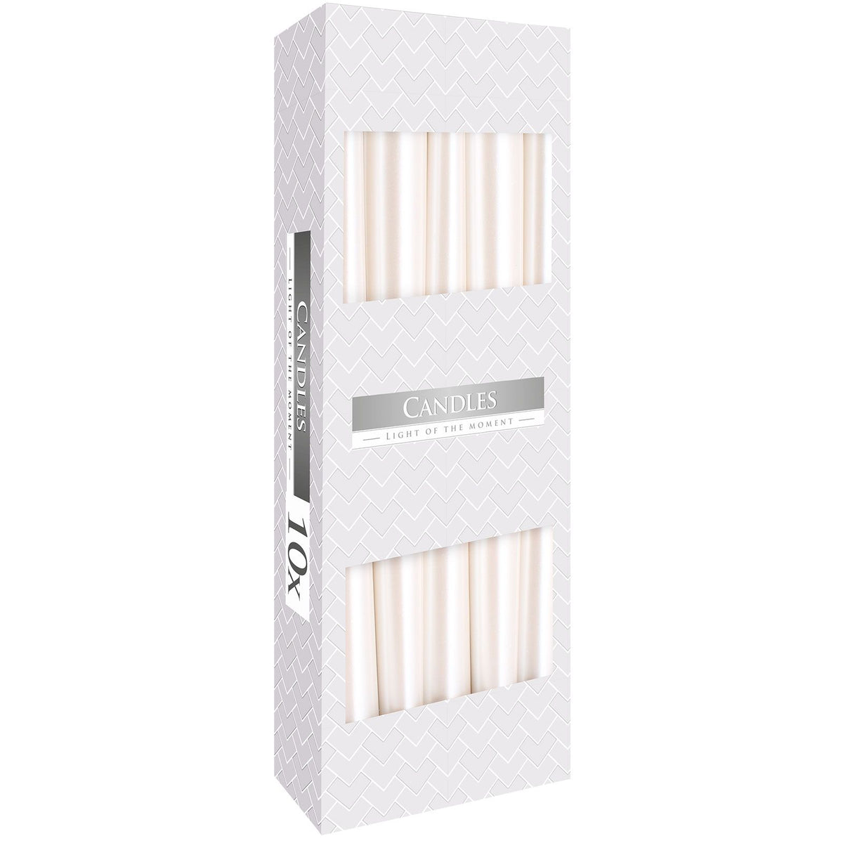 Taper Candle - White Pearl - 10 Pcs