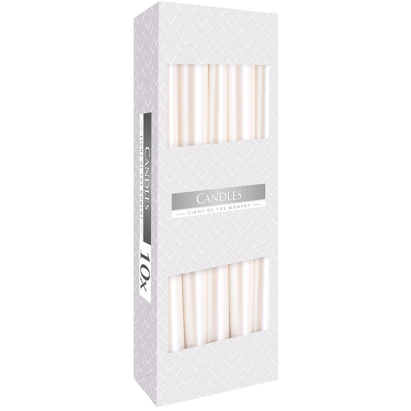 Taper Candle - White Pearl - 10 Pcs