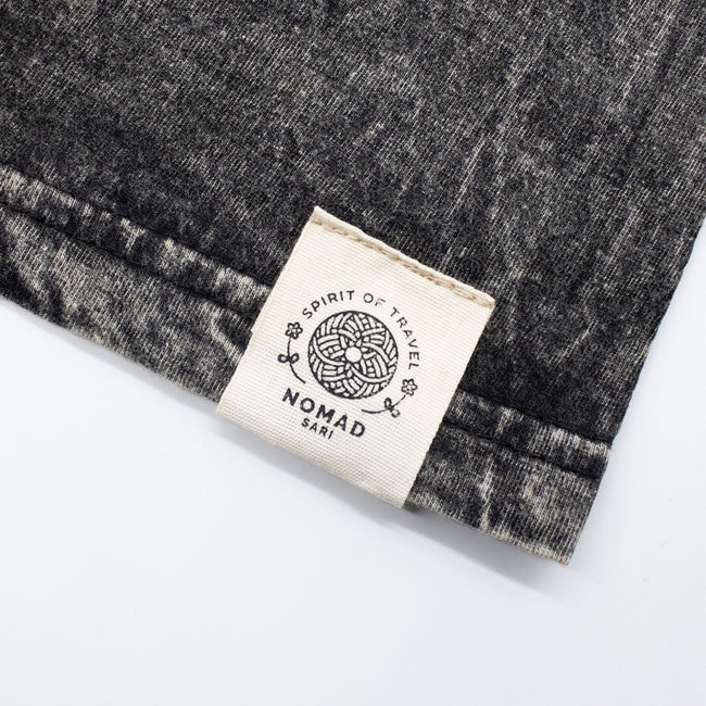 Nomad Sari Stonewashed Cotton T-Shirt - Rebel - Charcoal - Large