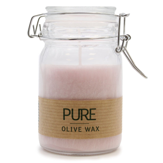 Pure Olive Wax Jar Candle 120x70 - Antique Rose Deco, Gift