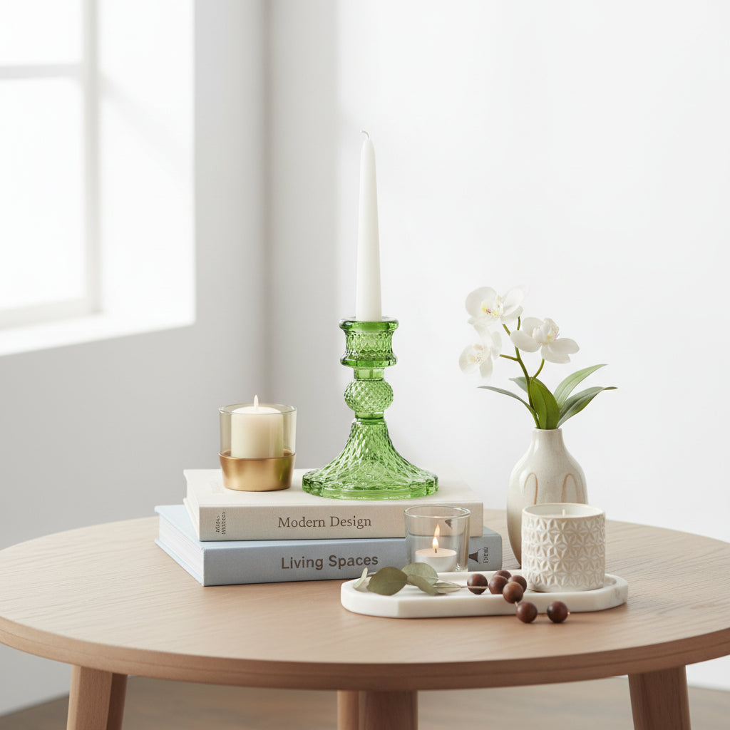 Vintage Dinner Candle Holder - Garden Jade