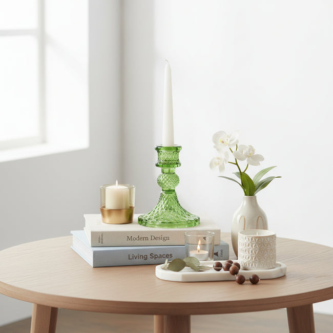 Vintage Dinner Candle Holder - Garden Jade