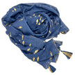 Nomad Sari Pareo – Sea Blue & Gold Fish Print 180 / 110