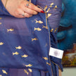 Nomad Sari Pareo – Sea Blue & Gold Fish Print 180 / 110