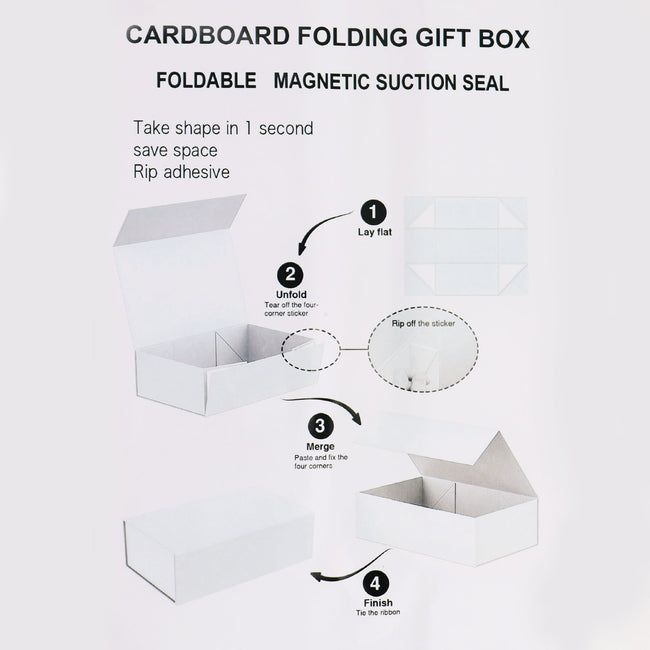 Flat Pack Gift Box - Medium Square (20x18.2x8cm) - Red