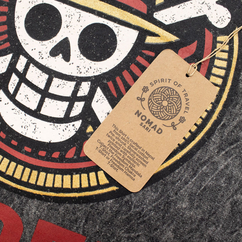 Nomad Sari Stonewashed Cotton T-Shirt - Rebel - Charcoal - XL