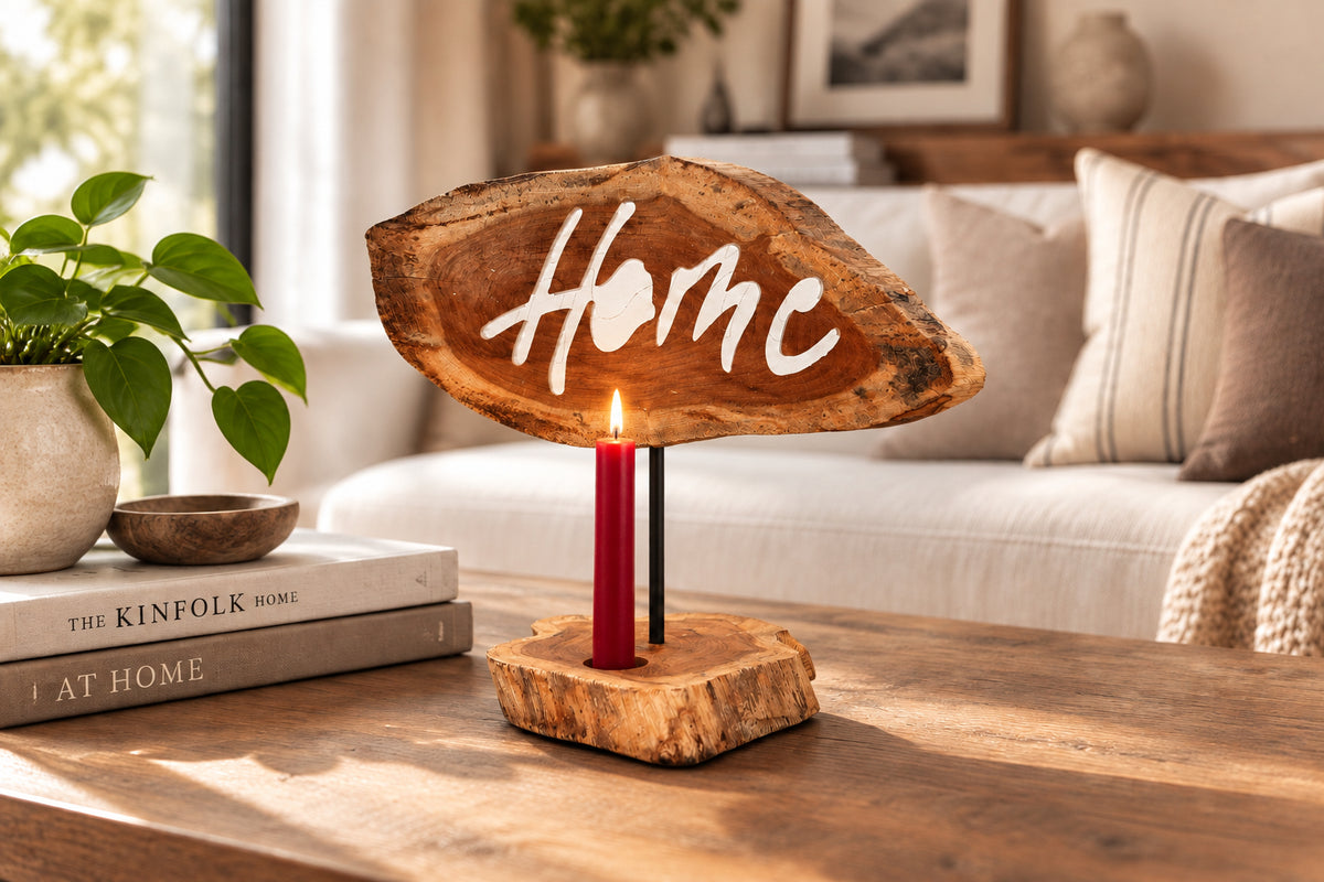 Candle Holder Sign - Home