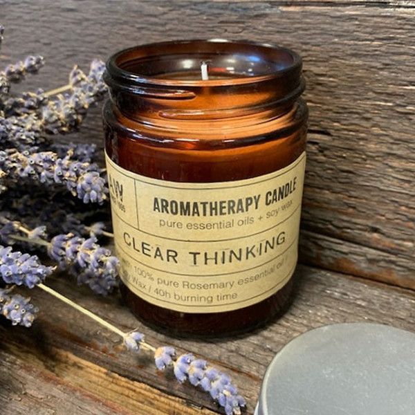 Aromatherapy Candle Natural Soy Wax 100% Essential Oil - Clear Thinking
