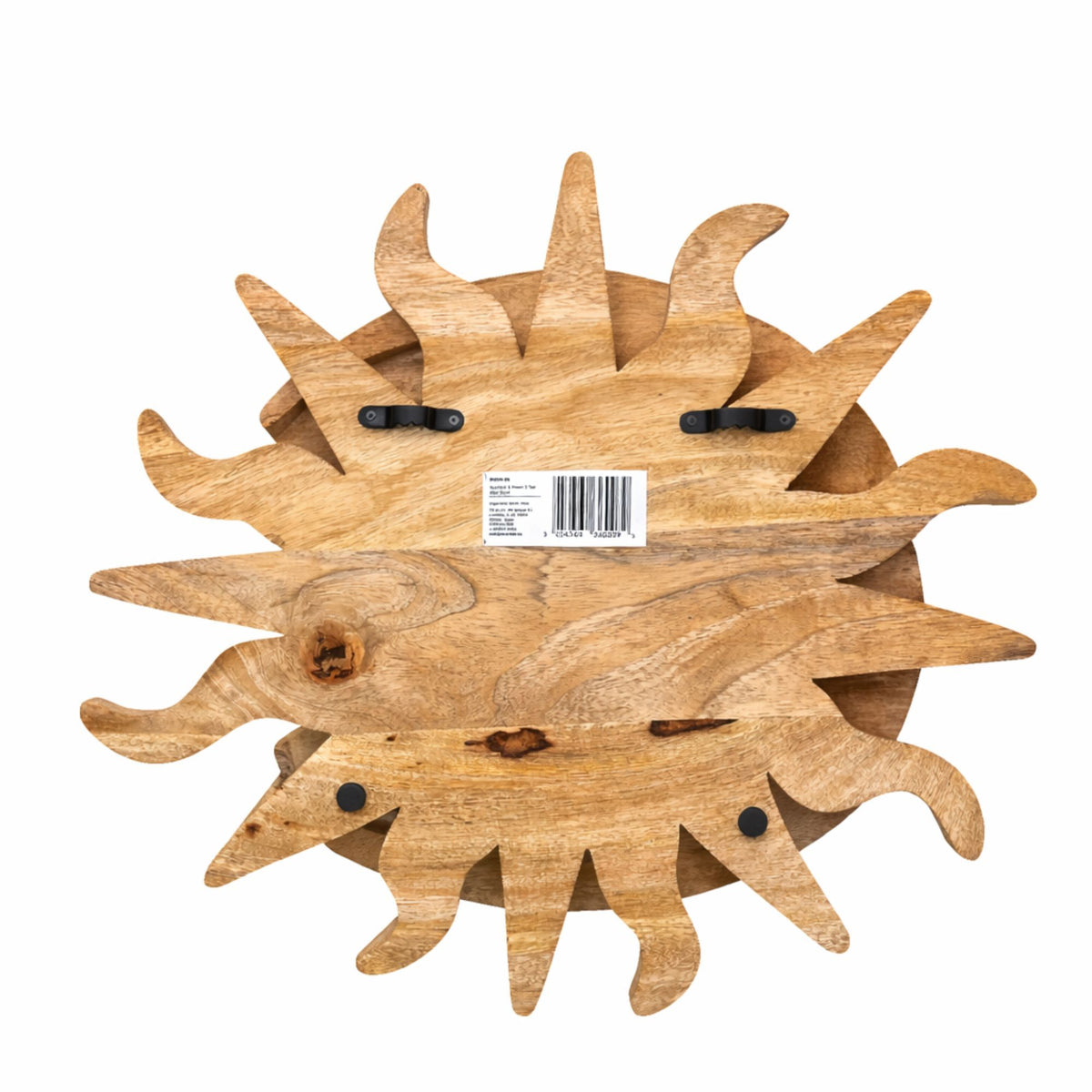 Sunrays & Moon 3 Tier Artisan Wall Shelf Solid Wood